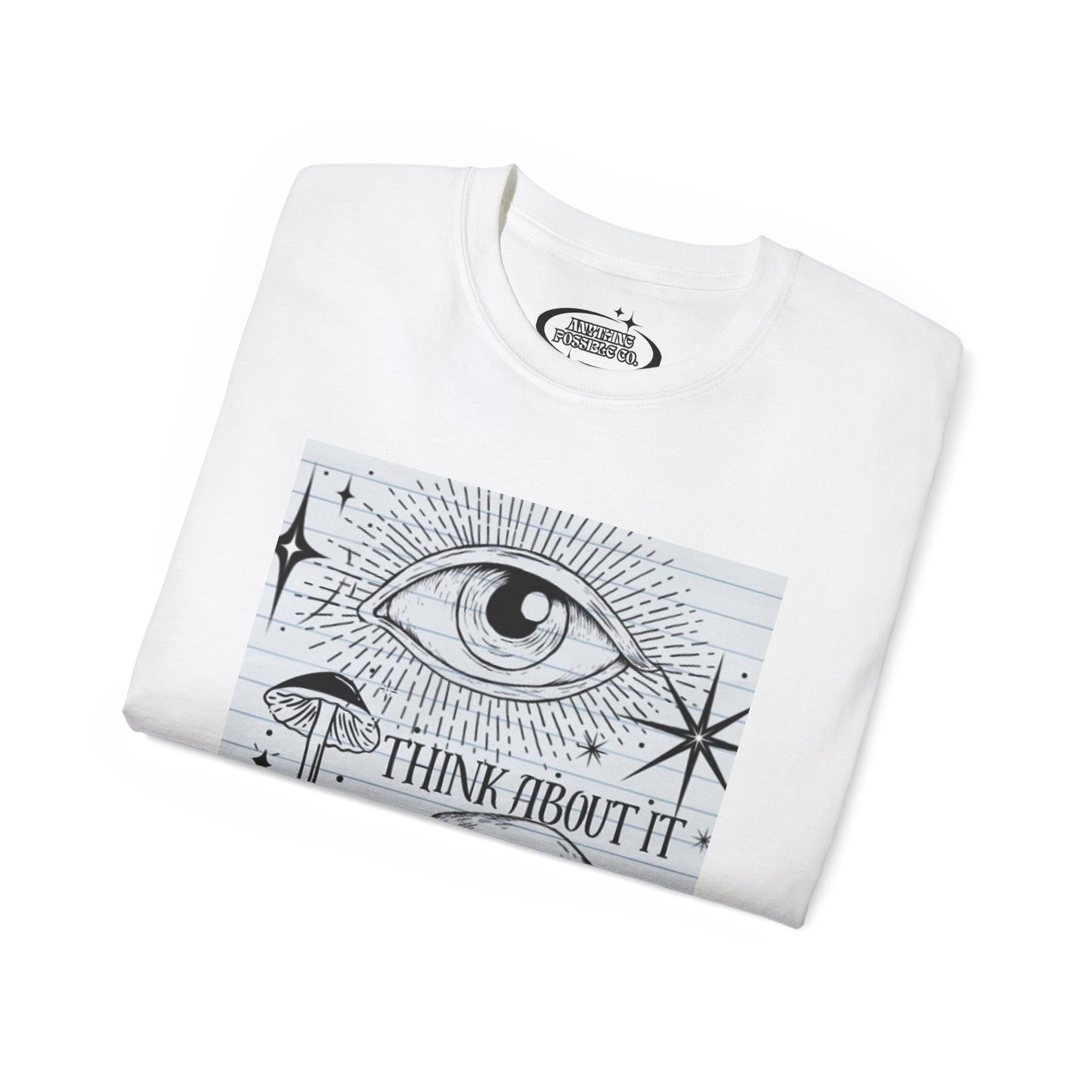 “Think About It” Mushroom Graphic Unisex Ultra Cotton Tee