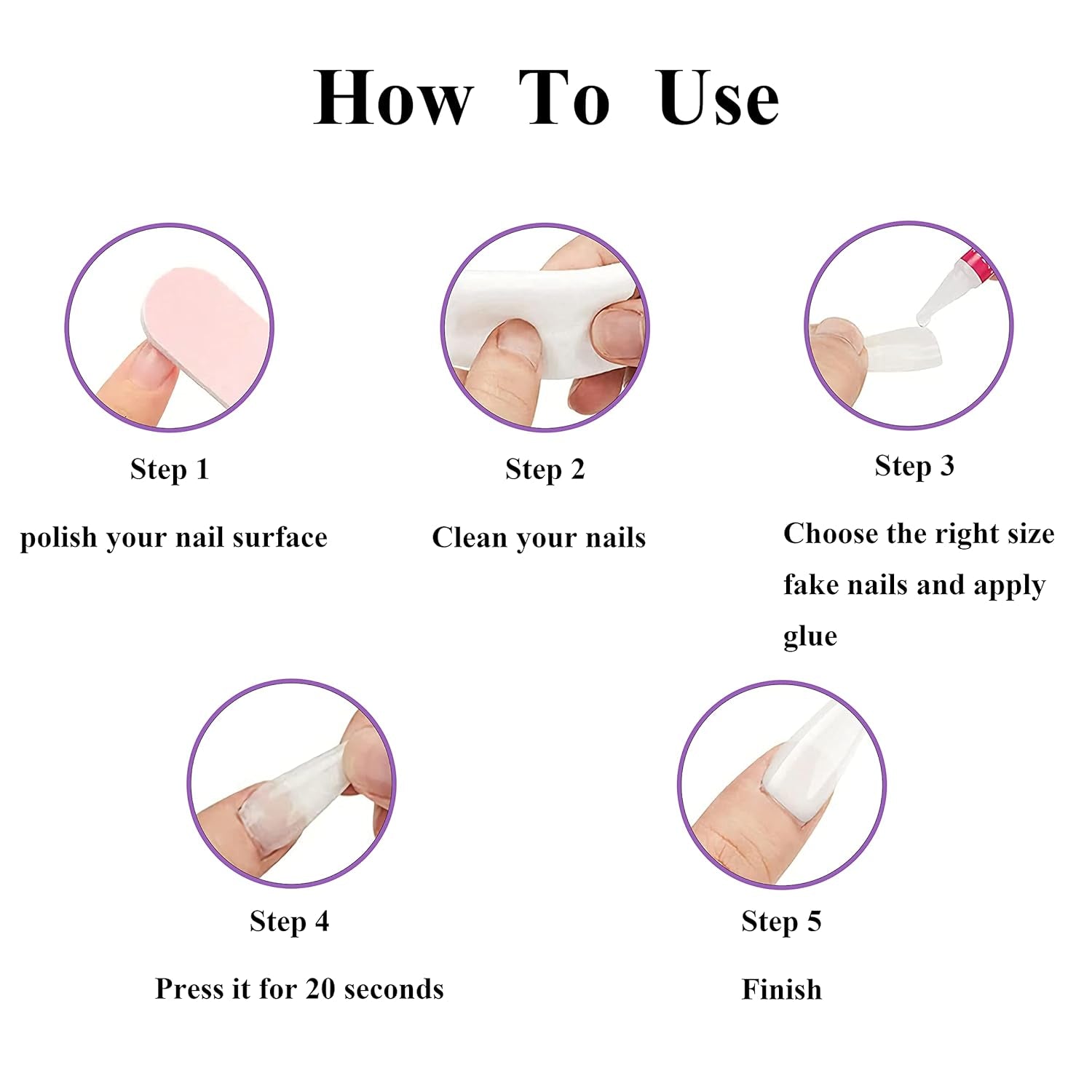 Long Square Press on Nails Red French Tip Fake Nails Squoval Glue Ons Artificial Acrylic Nail 24Pcs Glossy with Goth Design